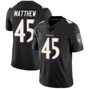 ＃45 Men's Christian Matthew Black Limited Baltimore Ravens Alternate Vapor Untouchable Jersey
