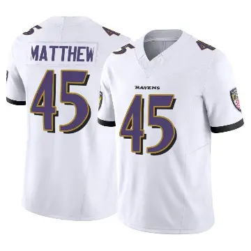 ＃45 Men's Christian Matthew White Limited Baltimore Ravens Vapor F.U.S.E. Jersey