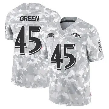＃45 Men's Mike Green Arctic Camo Limited Baltimore Ravens 2024 Salute to Service Jersey
