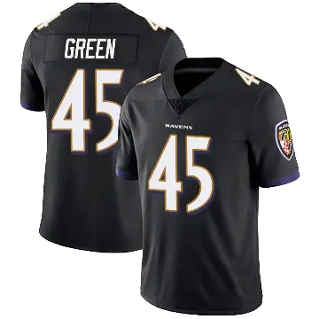 ＃45 Men's Mike Green Black Limited Baltimore Ravens Alternate Vapor Untouchable Jersey