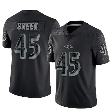 ＃45 Men's Mike Green Black Limited Baltimore Ravens Reflective Jersey