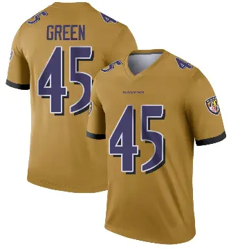 ＃45 Men's Mike Green Gold Legend Baltimore Ravens Inverted Jersey