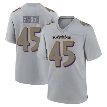 ＃45 Men's Mike Green Gray Game Baltimore Ravens Atmosphere Fashion Jersey