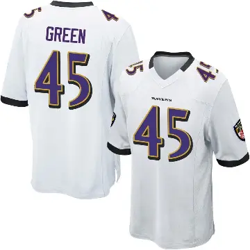 ＃45 Men's Mike Green White Game Baltimore Ravens Jersey