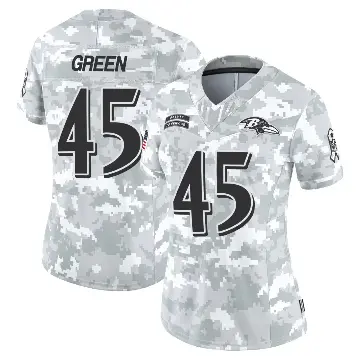 ＃45 Women's Mike Green Arctic Camo Limited Baltimore Ravens 2024 Salute to Service Jersey