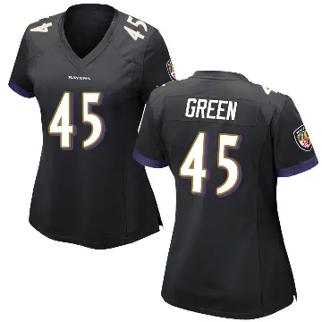 ＃45 Women's Mike Green Black Game Baltimore Ravens Jersey