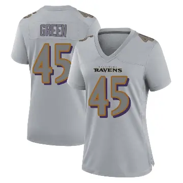 ＃45 Women's Mike Green Gray Game Baltimore Ravens Atmosphere Fashion Jersey