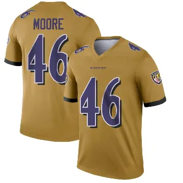 ＃46 Men's Nick Moore Gold Legend Baltimore Ravens Inverted Jersey