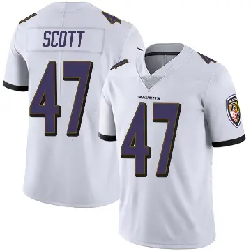 ＃47 Men's Lucas Scott White Limited Baltimore Ravens Vapor Untouchable Jersey