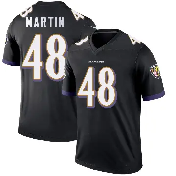 ＃48 Men's Chandler Martin Black Legend Baltimore Ravens Jersey