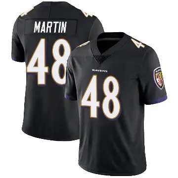 ＃48 Men's Chandler Martin Black Limited Baltimore Ravens Alternate Vapor Untouchable Jersey