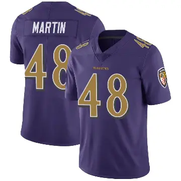 ＃48 Men's Chandler Martin Purple Limited Baltimore Ravens Color Rush Vapor Untouchable Jersey