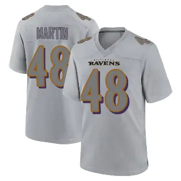 ＃48 Youth Chandler Martin Gray Game Baltimore Ravens Atmosphere Fashion Jersey