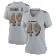 ＃49 Women's Jay Higgins IV Gray Game Baltimore Ravens Atmosphere Fashion Jersey