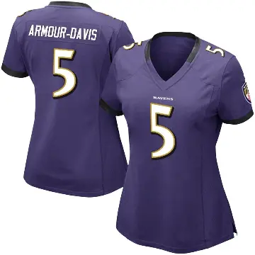 ＃5 Women's Jalyn Armour-Davis Purple Limited Baltimore Ravens Team Color Vapor Untouchable Jersey