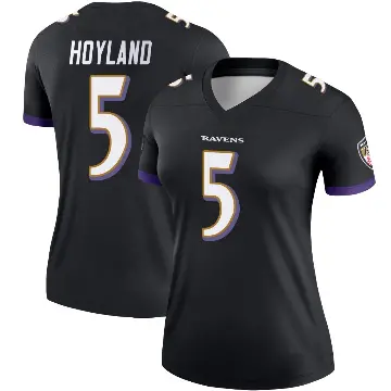 ＃5 Women's John Hoyland Black Legend Baltimore Ravens Jersey