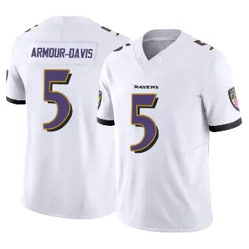 ＃5 Youth Jalyn Armour-Davis White Limited Baltimore Ravens Vapor F.U.S.E. Jersey