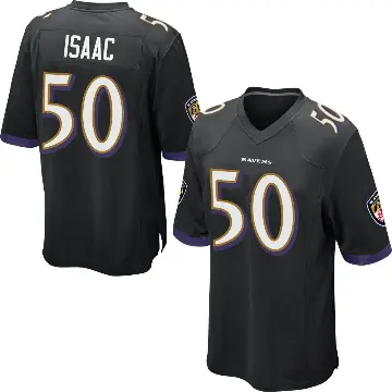 ＃50 Men's Adisa Isaac Black Game Baltimore Ravens Jersey