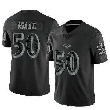 ＃50 Men's Adisa Isaac Black Limited Baltimore Ravens Reflective Jersey