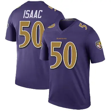 ＃50 Men's Adisa Isaac Purple Legend Baltimore Ravens Color Rush Jersey