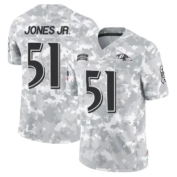 ＃51 Men's Emery Jones Jr. Arctic Camo Limited Baltimore Ravens 2024 Salute to Service Jersey