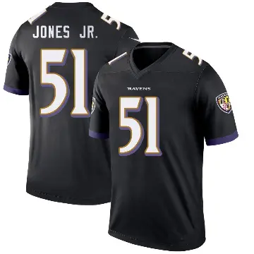 ＃51 Men's Emery Jones Jr. Black Legend Baltimore Ravens Jersey