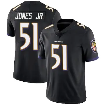 ＃51 Men's Emery Jones Jr. Black Limited Baltimore Ravens Alternate Vapor Untouchable Jersey