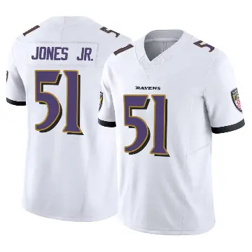 ＃51 Men's Emery Jones Jr. White Limited Baltimore Ravens Vapor F.U.S.E. Jersey