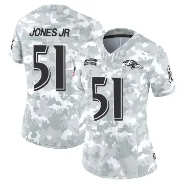 ＃51 Women's Emery Jones Jr. Arctic Camo Limited Baltimore Ravens 2024 Salute to Service Jersey