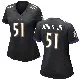 ＃51 Women's Emery Jones Jr. Black Game Baltimore Ravens Jersey