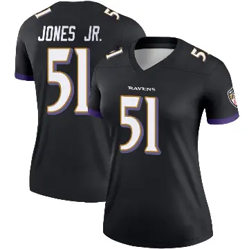 ＃51 Women's Emery Jones Jr. Black Legend Baltimore Ravens Jersey