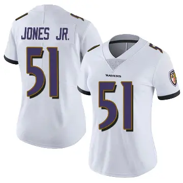 ＃51 Women's Emery Jones Jr. White Limited Baltimore Ravens Vapor Untouchable Jersey