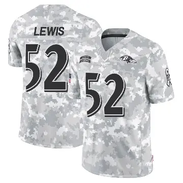 ＃52 Men's Ray Lewis Arctic Camo Limited Baltimore Ravens 2024 Salute to Service Jersey