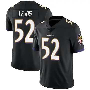 ＃52 Men's Ray Lewis Black Limited Baltimore Ravens Alternate Vapor Untouchable Jersey