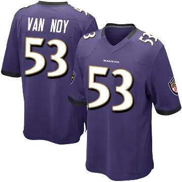 ＃53 Men's Kyle Van Noy Purple Game Baltimore Ravens Team Color Jersey