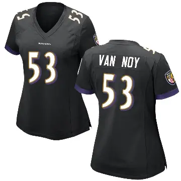 ＃53 Women's Kyle Van Noy Black Game Baltimore Ravens Jersey