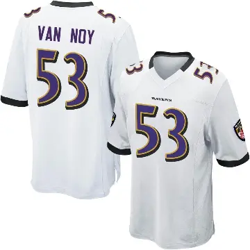 ＃53 Youth Kyle Van Noy White Game Baltimore Ravens Jersey