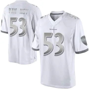 ＃53 Youth Kyle Van Noy White Limited Baltimore Ravens Platinum Jersey