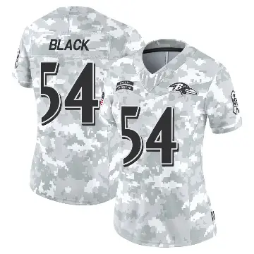＃54 Women's Diwun Black Arctic Camo Limited Baltimore Ravens 2024 Salute to Service Jersey
