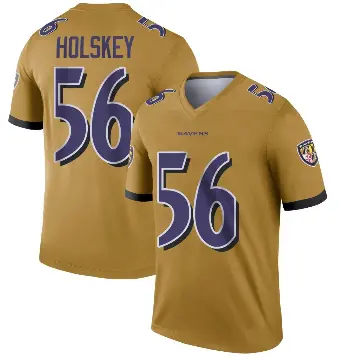 ＃56 Youth Reid Holskey Gold Legend Baltimore Ravens Inverted Jersey