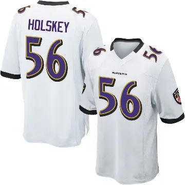 ＃56 Youth Reid Holskey White Game Baltimore Ravens Jersey