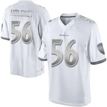 ＃56 Youth Reid Holskey White Limited Baltimore Ravens Platinum Jersey