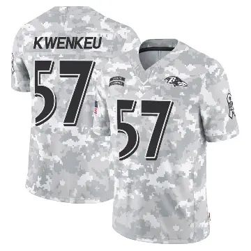 ＃57 Men's William Kwenkeu Arctic Camo Limited Baltimore Ravens 2024 Salute to Service Jersey