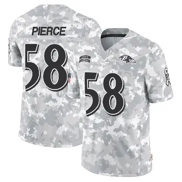 ＃58 Men's Michael Pierce Arctic Camo Limited Baltimore Ravens 2024 Salute to Service Jersey