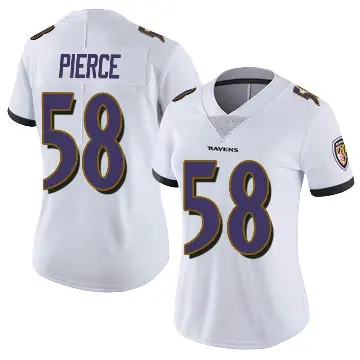 ＃58 Women's Michael Pierce White Limited Baltimore Ravens Vapor Untouchable Jersey