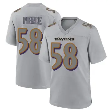 ＃58 Youth Michael Pierce Gray Game Baltimore Ravens Atmosphere Fashion Jersey