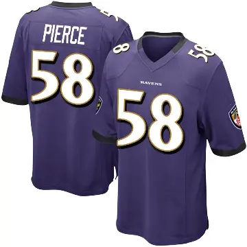 ＃58 Youth Michael Pierce Purple Game Baltimore Ravens Team Color Jersey