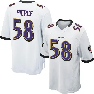 ＃58 Youth Michael Pierce White Game Baltimore Ravens Jersey