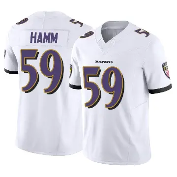 ＃59 Men's Malik Hamm White Limited Baltimore Ravens Vapor F.U.S.E. Jersey