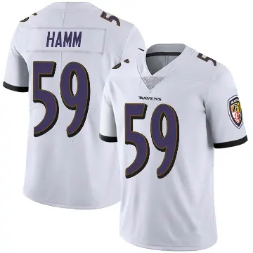＃59 Men's Malik Hamm White Limited Baltimore Ravens Vapor Untouchable Jersey